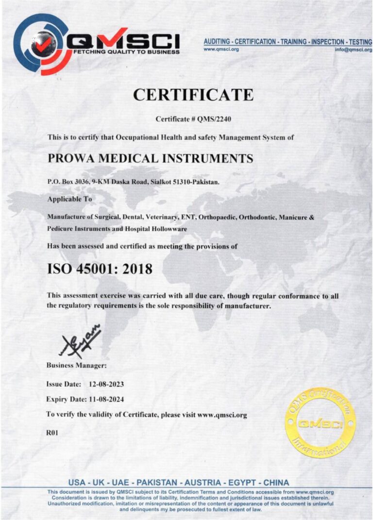 ISO 45001 Certificate