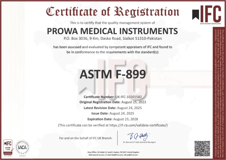 ASTM F-899 _ Prowa Medical Instruments