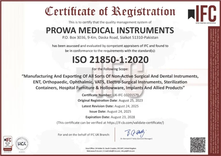 ISO 21850-1 _ Prowa Medical Instruments