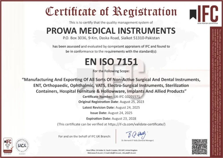 ISO 7151 _ Prowa Medical Instruments