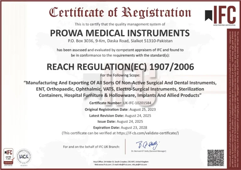 REACH EU _ Prowa Medical Instruments