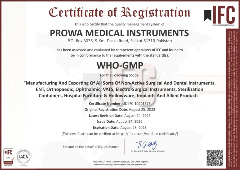 WHO GMP _ Prowa Medical Instruments